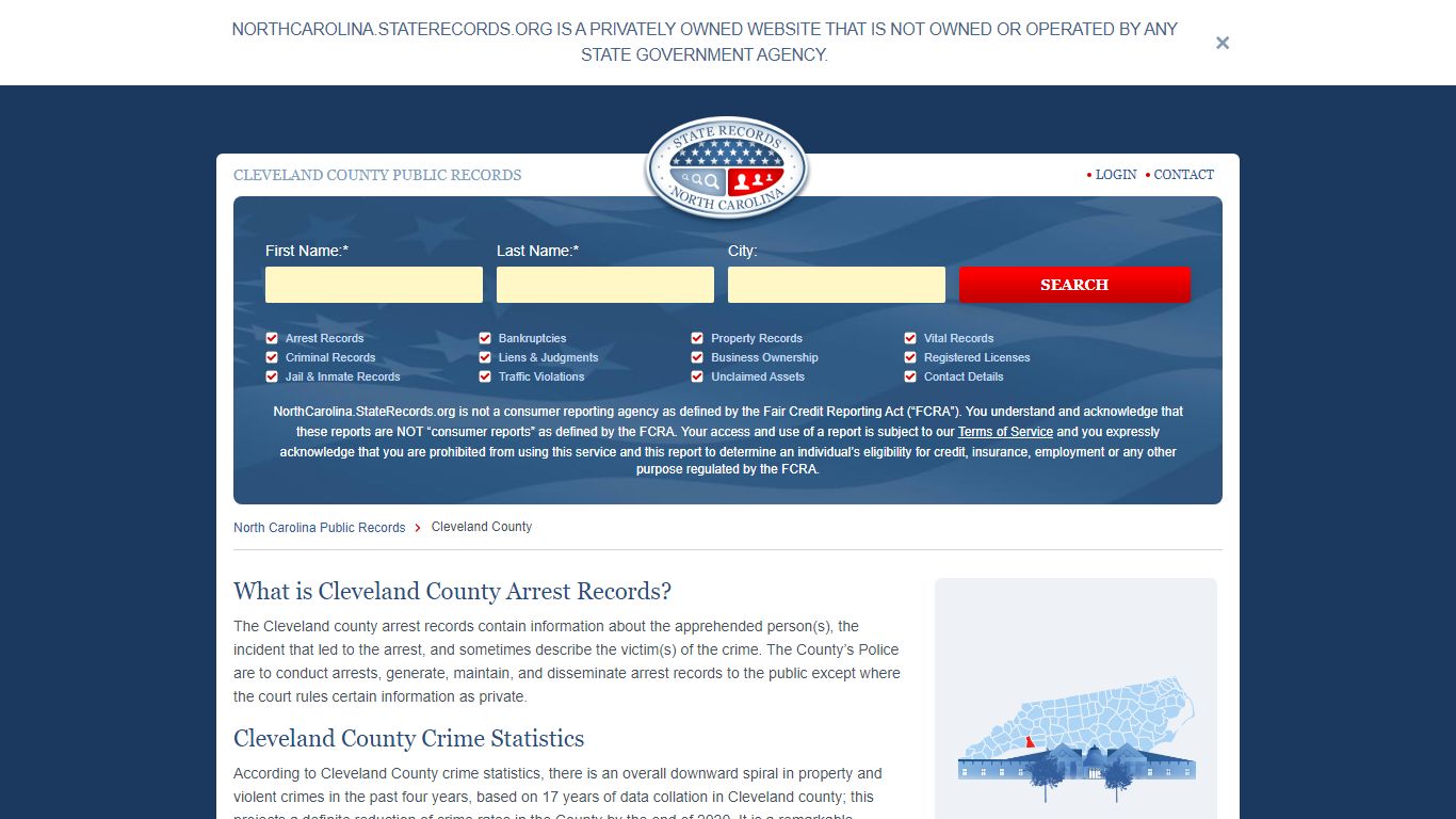 Cleveland County Arrest, Court, and Public Records | StateRecords.org